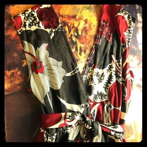 Hale Bob V-Neck Tie-Waist Dress